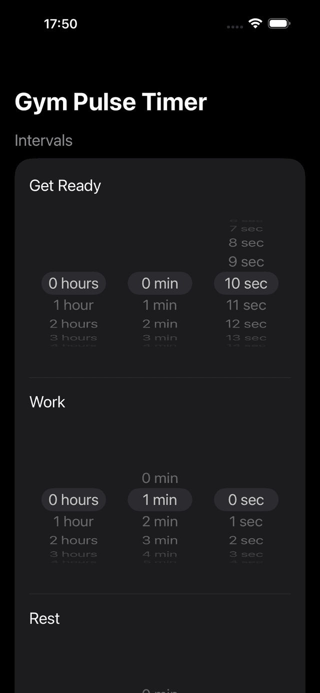GymPulseTimer iPhone interval setup — one-time-purchase app, no subscription wall